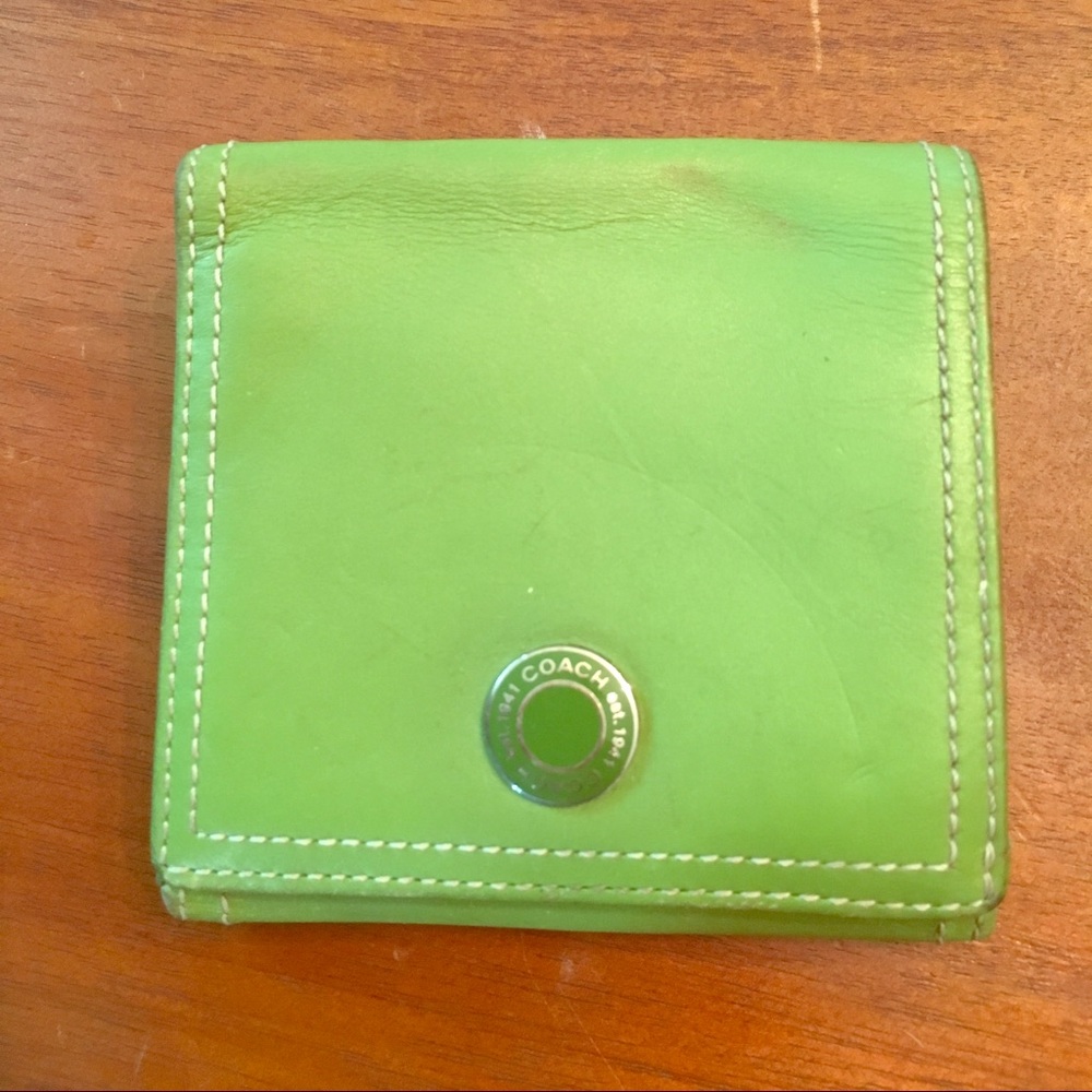 COACH Lime Green Leather Wallet